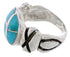 Southwest Turquoise Inlay And Sterling Silver Ring Size 6-1/4 TX39912